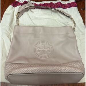 Tory Burch Pale Pink Soft Leather Hobo 🌸